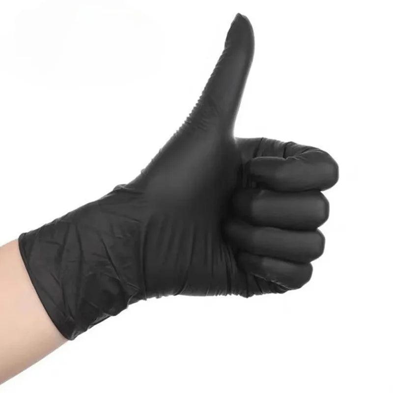 Economy Powder Free Black Nitrile Gloves - 100 Pack
